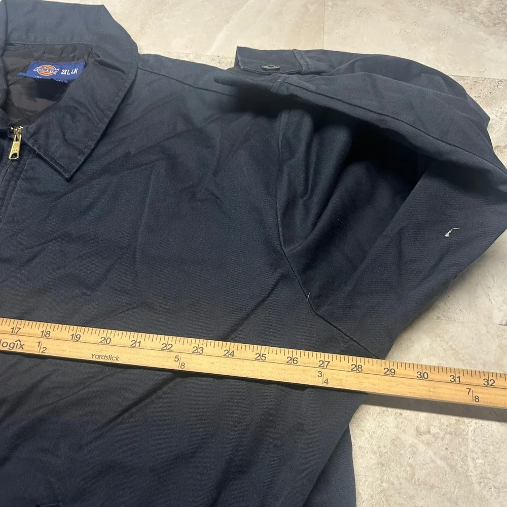 Dickies Eisenhower Jacket Navy Blue Mens 2XL Quilted Lined Workwear Coat 0377